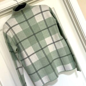 Short cowl neck plaid sweater perfect for fall or winter!